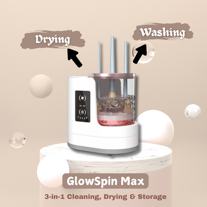GlowSpin Max – 3-in-1 Makeup Brush Cleaner, Dryer & Storage